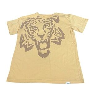 Atticus Stay Wild Tiger Graphic T-Shirt Mustard Yellow Women's Medium JT25943